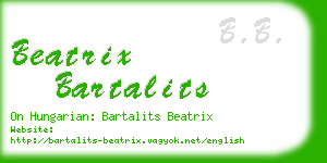 beatrix bartalits business card